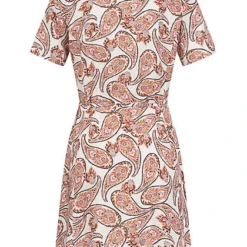 JACQUELINE DE YONG JDY By ONLY Damen Kleid Viskose Blusenkleid Mit V-Neck Paisley Print Weiss Orange -Diven Art Verkäufe 22040355 2