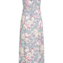 ONLY Damen Midi Kleid Gesmoktes Detail Blumen Print Stone Blau -Diven Art Verkäufe 22040419 2