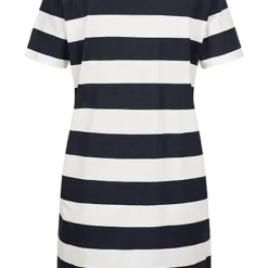 ONLY Damen T-Shirt Kleid Mit Rundhals Und Streifen Navy Blau Weiss -Diven Art Verkäufe 22040465 2