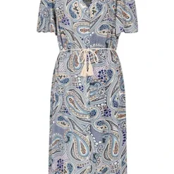 VILA Damen V-Neck Kleid Mit All Over Print Multicolor