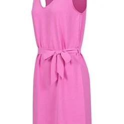ONLY Damen Elegantes V-Neck Kleid Mit Bindegürtel Gewebt Super Pink -Diven Art Verkäufe 22040746 1