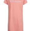 Champion Kids Mädchen Kleid T-Shirt Look Mit Logo Vorn Rosa Weiss