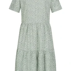 ONLY Damen NOOS Kleid Mit V-Neck Und Kurzarm All Over Print Grün Weiss -Diven Art Verkäufe 22040841 2