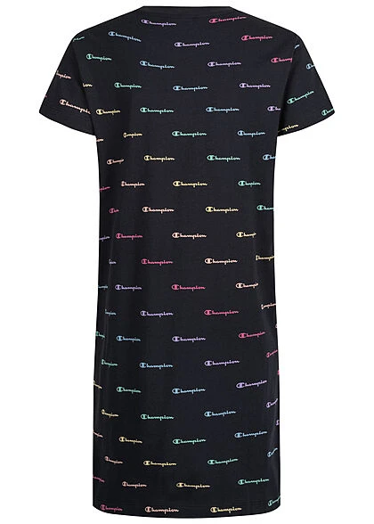 Champion Kids Mädchen Kleid T-Shirt Look All Over Logo Print Schwarz Multicolor 5 Champion Kids Mädchen Kleid T-Shirt Look All Over Logo Print Schwarz Multicolor – Bild 3