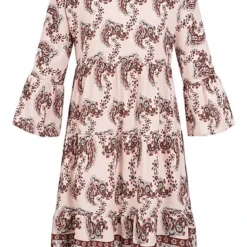 Cloud5ive Damen Paisley Kleid Mit V-Neck Und All Over Print Beige -Diven Art Verkäufe 22046294 2