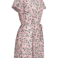 Cloud5ive Damen Kleid Mit Bindedetail Und Rundhals Blumen Print Weiss Rosa 6 Cloud5ive Damen Kleid Mit Bindedetail Und Rundhals Blumen Print Weiss Rosa -Diven Art Verkäufe 22046302 1