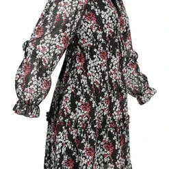 Cloud5ive Damen V-Neck Kleid Mit Blumen Print Schwarz -Diven Art Verkäufe 22046351 1