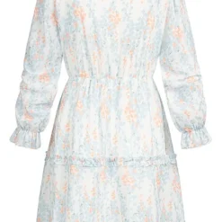 Cloud5ive Damen V-Neck Kleid Mit Blumen Print Weiss -Diven Art Verkäufe 22046352 2