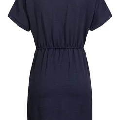 Cloud5ive Damen Kleid Mit Bindedetail Und 2-Pockets Navy Blau -Diven Art Verkäufe 22046389 2