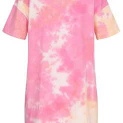 VILA Damen Oversized T-Shirt Kleid Mit Tie Dye Print Fuchsia Pink -Diven Art Verkäufe 22050009 2