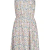 ONLY Damen Viskose Kleid Mit Elast. Taillenbund Blumen Print Vokuhila Coronet Blau -Diven Art Verkäufe 22050071