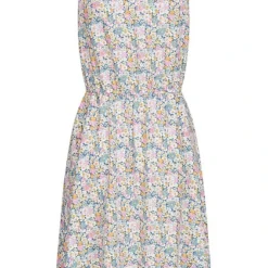 ONLY Damen Viskose Kleid Mit Elast. Taillenbund Blumen Print Vokuhila Coronet Blau -Diven Art Verkäufe 22050071 2