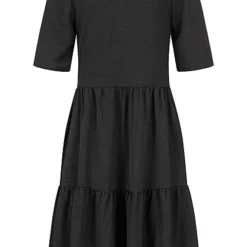 ONLY Damen V-Neck Midi Kleid Mit Halber Knopfleiste & Gepuffte Ärmel Schwarz -Diven Art Verkäufe 22050155 2