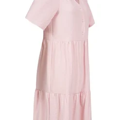 ONLY Damen V-Neck Midi Kleid Mit Halber Knopfleiste & Gepuffte Ärmel Hell Lila Rose -Diven Art Verkäufe 22050156 1