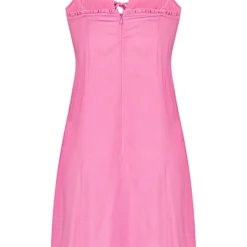 ONLY Damen Mini Viskose Kleid Schnürdetail Vorne & Rüschen Zipper Hinten Super Pink -Diven Art Verkäufe 22050157 2