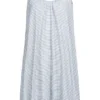 PIECES Damen V-Neck Struktur Kleid M. Karo Muster & Verst. Trägern Kentucky Blau Weiss