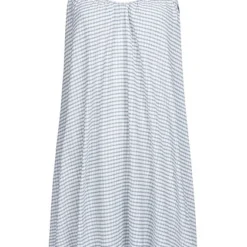 PIECES Damen V-Neck Struktur Kleid M. Karo Muster & Verst. Trägern Kentucky Blau Weiss