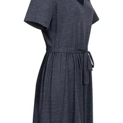 VILA Damen V-Neck Kleid Mit Bindegürtel Und Taillenbund Navy Blazer Blau -Diven Art Verkäufe 22050218 1