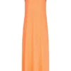 VILA Damen Ankle Longform Kleid Tangerine Orange