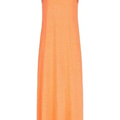 VILA Damen Ankle Longform Kleid Tangerine Orange