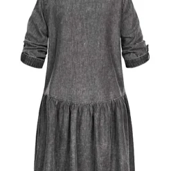 ONLY Damen NOOS Denim Kleid Mit 2 Brusttaschen Und Knopfleiste Grau Denim -Diven Art Verkäufe 22060032 3