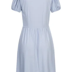 VILA Damen Kurzarm V-Neck Viskose Kleid In Wickeloptik Kentucky Blau -Diven Art Verkäufe 22060127 2