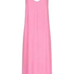 VILA Damen V-Neck Midi Viskose Kleid Mit Verstellb. Trägern Fuchsia Pink