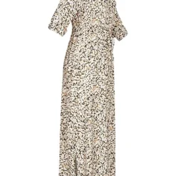 VILA Damen 3/4 Arm V-Neck Viskose Kleid Mit Blumen Print & Bindegürtel Asphalt Grau -Diven Art Verkäufe 22060132 2