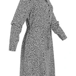 VILA Damen NOOS Langarm Kleid Mit Knopfleiste Und V-Neck Bindedetail Print Schwarz 6 VILA Damen NOOS Langarm Kleid Mit Knopfleiste Und V-Neck Bindedetail Print Schwarz -Diven Art Verkäufe 22070120 1