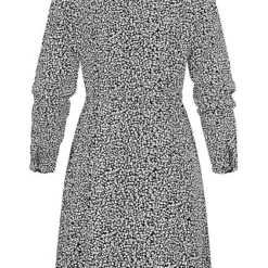 VILA Damen NOOS Langarm Kleid Mit Knopfleiste Und V-Neck Bindedetail Print Schwarz 7 VILA Damen NOOS Langarm Kleid Mit Knopfleiste Und V-Neck Bindedetail Print Schwarz -Diven Art Verkäufe 22070120 2