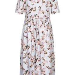 Pieces Damen V-Neck Kleid Mit Bindedetail U. Blumenprint Kentucky Blau -Diven Art Verkäufe 22070125 2