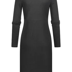 VILA Damen NOOS V-Neck Modal Langarm Kleid In Wickeloptik Schwarz -Diven Art Verkäufe 22070167 2