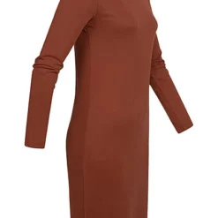 VILA Damen NOOS Modal Mini Langarm Kleid Mit Rundhals Fired Brick Rot -Diven Art Verkäufe 22070169 1
