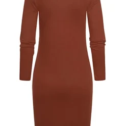 VILA Damen NOOS Modal Mini Langarm Kleid Mit Rundhals Fired Brick Rot -Diven Art Verkäufe 22070169 2