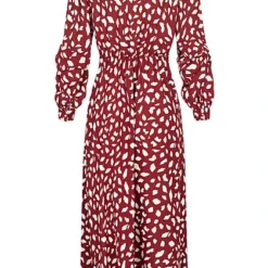 VILA Damen NOOS V-Neck Viskose Midi Kleid Mit Knopfleiste & Allover Print Fired Rot Weiss 7 VILA Damen NOOS V-Neck Viskose Midi Kleid Mit Knopfleiste & Allover Print Fired Rot Weiss -Diven Art Verkäufe 22070210 2