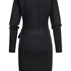 Vero Moda Damen NOOS Kleid Langarm Mit V-Neck Und Bindedetail Schwarz -Diven Art Verkäufe 22080009 2
