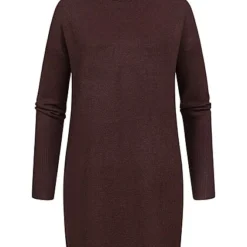 Vero Moda Damen NOOS Kleid Strickkleid Langarm Rollkragen Coffee Bean Braun Melange