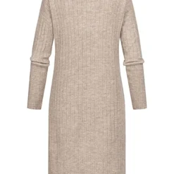 Vero Moda Damen Maxi Kleid Langarm M. High-Neck Rundhals Silver Mink Braun Melange -Diven Art Verkäufe 22090009 2