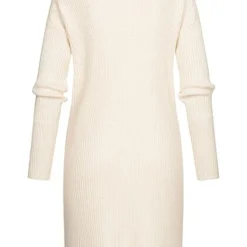 ONLY Damen Langarm Kleid Strickkleid Mit Strukturstoff Whitecap Gray Weiss -Diven Art Verkäufe 22090082 2