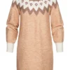 Vero Moda Damen Strickkleid Nordic-Kleid Mit Muster Tan Braun Beige -Diven Art Verkäufe 22100000
