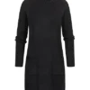 Seventyseven Lifestyle Damen Rollkragen Kleid Mit 2 Taschen Schwarz -Diven Art Verkäufe 22106515