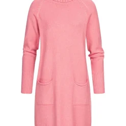 Seventyseven Lifestyle Damen Rollkragen Kleid Mit 2 Taschen Pink