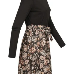 Cloud5ive Damen Langarm Kleid Mit Bindegürtel Und Paisley Print Schwarz Multicolor 6 Cloud5ive Damen Langarm Kleid Mit Bindegürtel Und Paisley Print Schwarz Multicolor -Diven Art Verkäufe 22126610 1