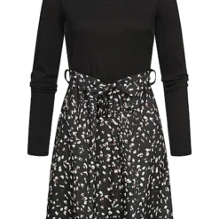 Cloud5ive Damen Langarm Kleid Mit Bindegürtel Strukturstoff Animal Print Schwarz 7 Cloud5ive Damen Langarm Kleid Mit Bindegürtel Strukturstoff Animal Print Schwarz -Diven Art Verkäufe 23016614 1