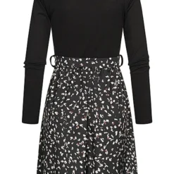 Cloud5ive Damen Langarm Kleid Mit Bindegürtel Strukturstoff Animal Print Schwarz 9 Cloud5ive Damen Langarm Kleid Mit Bindegürtel Strukturstoff Animal Print Schwarz -Diven Art Verkäufe 23016614 3