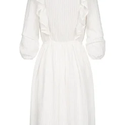 ONLY Damen NOOS Viskose Kleid Mit V-Neck Und Rüschen-Details Cloud Dancer Weiss -Diven Art Verkäufe 23020056 2