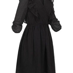 ONLY Damen NOOS Viskose Kleid Mit V-Neck Und Rüschen-Details Schwarz 6 ONLY Damen NOOS Viskose Kleid Mit V-Neck Und Rüschen-Details Schwarz -Diven Art Verkäufe 23020057 1