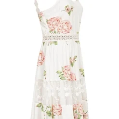 Aiki Damen Sommer Kleid Mit Häkelbesatz Und V-Neck Blumenprint Weiss 6 Aiki Damen Sommer Kleid Mit Häkelbesatz Und V-Neck Blumenprint Weiss -Diven Art Verkäufe 23020114 1