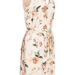 Vero Moda Damen NOOS Viskose Kleid M. V-Neck U. Bindedetail Blumenprint Birch Beige -Diven Art Verkäufe 23020266 1