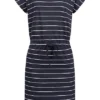 ONLY Damen NOOS Kurzarm Kleid Mit Bindedetail Streifen Night Sky Navy Blau Weiss -Diven Art Verkäufe 23020276